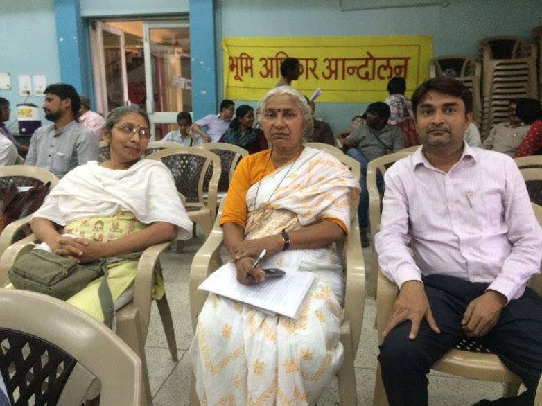During the Bhoomi Adhikar Andolan in Delhi